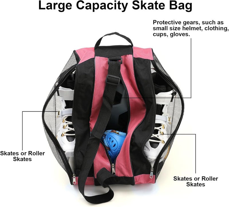 HDFCLUP Skating Bag Set Ice Skate Blade Covers Ice Skating Guards and Roller Skates Bag Roller Skate Accessories Roller Skate Bag for Kids Men Women Adults - Image 3